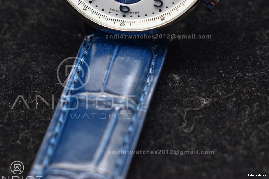 White A Dial Strap SmartChoice 1:1 Leather Blue ZF 1019 Blue on Chrono Edition Best Portuguese IW371620 1005